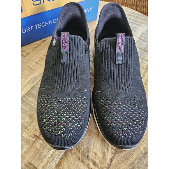 Skechers Go Walk 6 Slip-Ins Women Sz 7 Black Valentina Hands Free Shoes - Picture 11 of 11